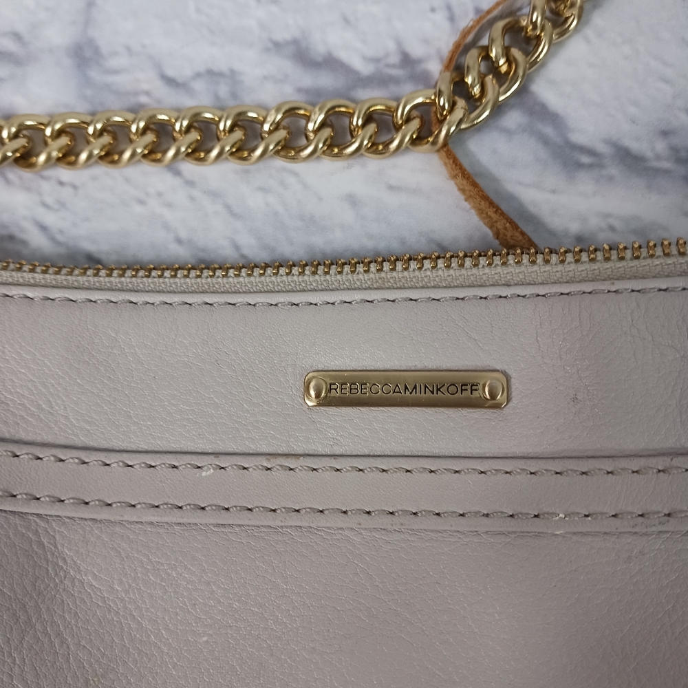 Rebecca Minkof beige leather crossbody bag - Picture 9 of 10